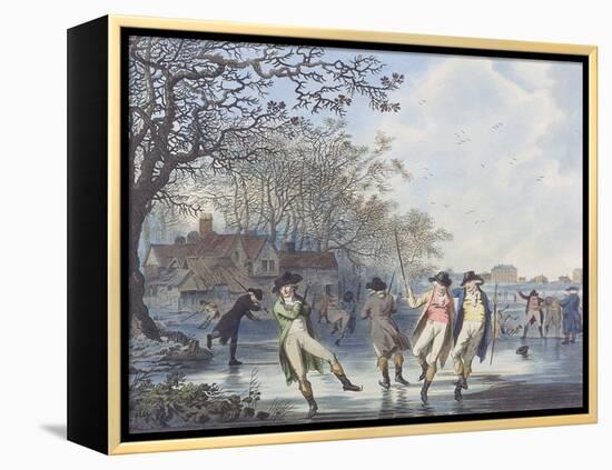 Winter Amusement: a View in Hyde Park from the Moated House, 1787 (Aquatint)-Julius Caesar Ibbetson-Framed Premier Image Canvas