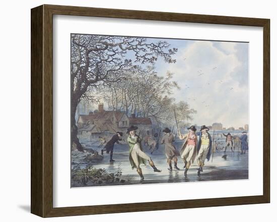 Winter Amusement: a View in Hyde Park from the Moated House, 1787 (Aquatint)-Julius Caesar Ibbetson-Framed Giclee Print
