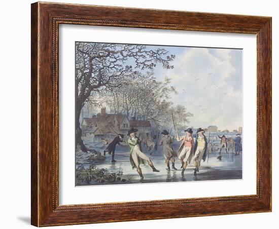 Winter Amusement: a View in Hyde Park from the Moated House, 1787 (Aquatint)-Julius Caesar Ibbetson-Framed Giclee Print