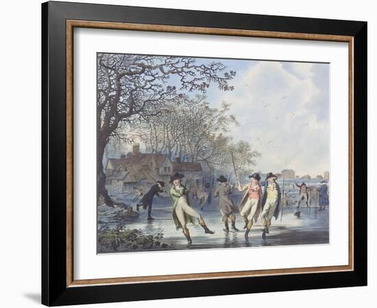 Winter Amusement: a View in Hyde Park from the Moated House, 1787 (Aquatint)-Julius Caesar Ibbetson-Framed Giclee Print