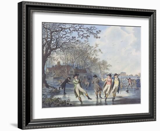 Winter Amusement: a View in Hyde Park from the Moated House, 1787 (Aquatint)-Julius Caesar Ibbetson-Framed Giclee Print