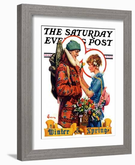 "Winter and Spring," Saturday Evening Post Cover, March 10, 1928-Elbert Mcgran Jackson-Framed Giclee Print