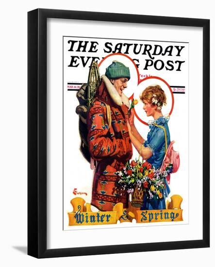 "Winter and Spring," Saturday Evening Post Cover, March 10, 1928-Elbert Mcgran Jackson-Framed Giclee Print