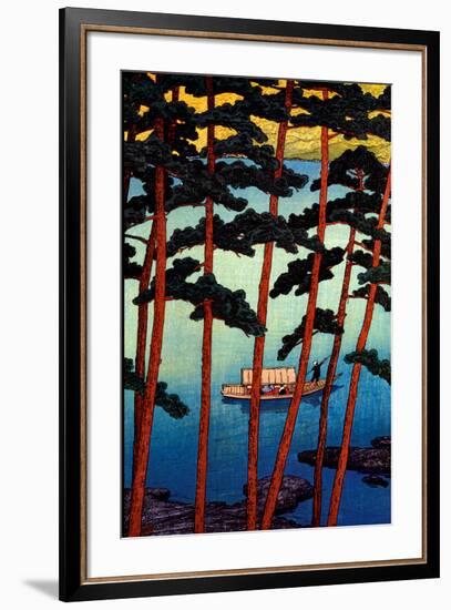 Winter at Arashiyama-Kawase Hasui-Framed Art Print