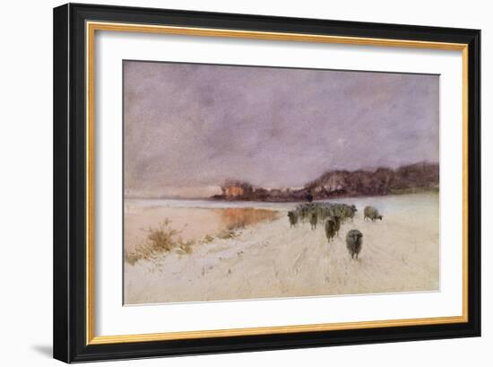 Winter at Loch Ard-Sir Alfred East-Framed Giclee Print