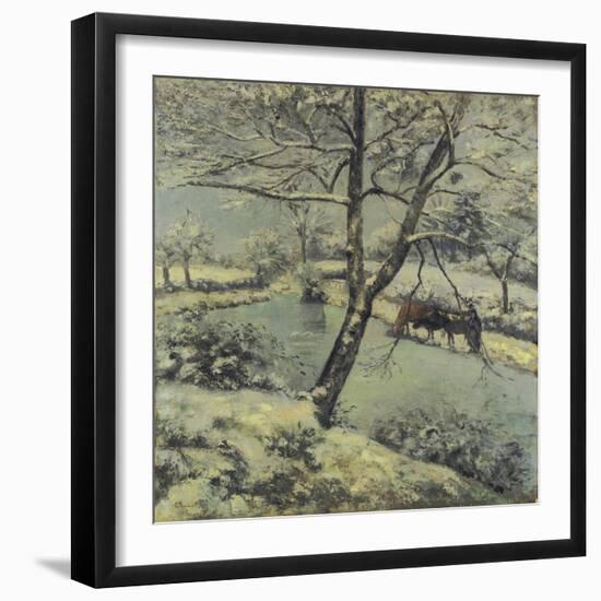 Winter at Montfoucault with Snow, 1875-Camille Pissarro-Framed Giclee Print