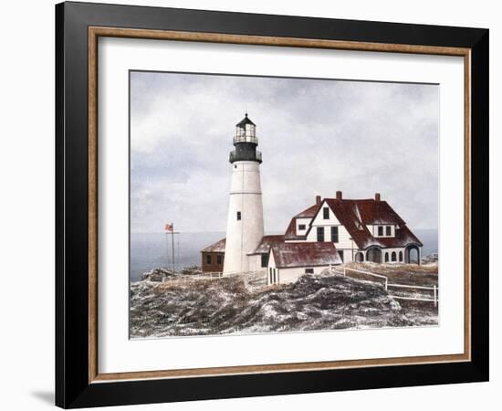 Winter At Portland Head-David Knowlton-Framed Giclee Print