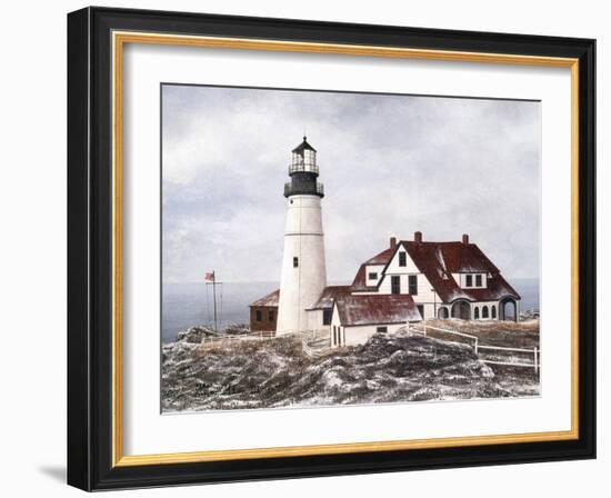 Winter At Portland Head-David Knowlton-Framed Giclee Print