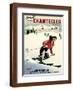 Winter at the Chantecler Hotel - Woman Skier - Laurentian Mountains - Sainte-Adèle, Quebec Canada-Roger Couillard-Framed Art Print
