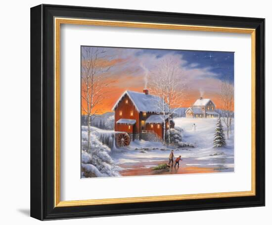 Winter at the Old Mill-John Zaccheo-Framed Giclee Print