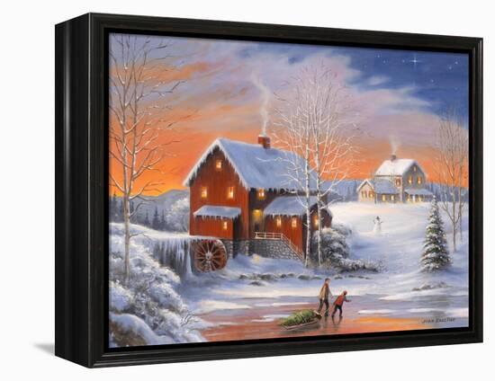 Winter at the Old Mill-John Zaccheo-Framed Premier Image Canvas