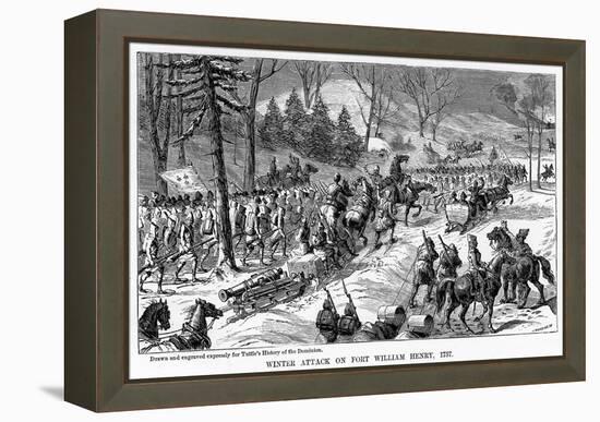 Winter Attack on Fort William Henry, New York State, 1757-null-Framed Premier Image Canvas