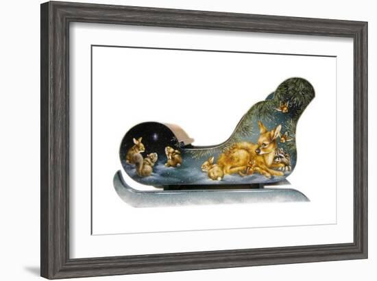 Winter Babies Sleigh-Peggy Harris-Framed Giclee Print