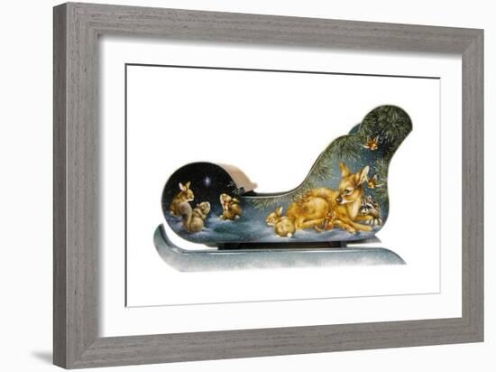 Winter Babies Sleigh-Peggy Harris-Framed Giclee Print