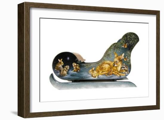 Winter Babies Sleigh-Peggy Harris-Framed Giclee Print