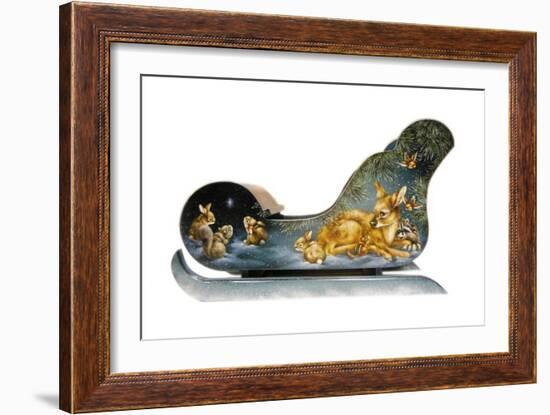 Winter Babies Sleigh-Peggy Harris-Framed Giclee Print