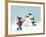 Winter Background with Playing Kids-jagoda-Framed Art Print