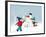 Winter Background with Playing Kids-jagoda-Framed Art Print