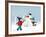 Winter Background with Playing Kids-jagoda-Framed Premium Giclee Print