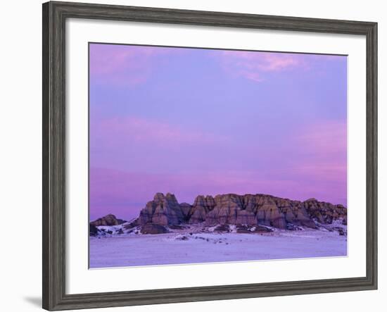 Winter Badlands Near Plentywood, Montana, USA-Chuck Haney-Framed Photographic Print