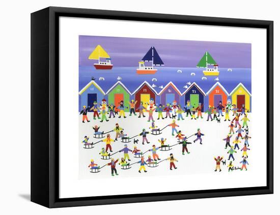 Winter Beach Parade-Gordon Barker-Framed Premier Image Canvas