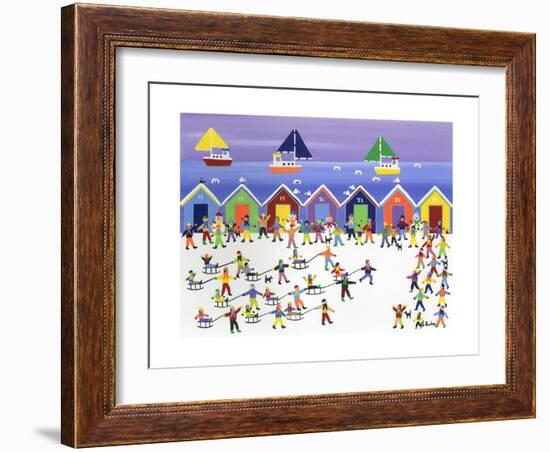 Winter Beach Parade-Gordon Barker-Framed Giclee Print