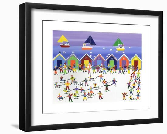 Winter Beach Parade-Gordon Barker-Framed Giclee Print