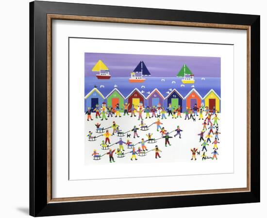 Winter Beach Parade-Gordon Barker-Framed Giclee Print