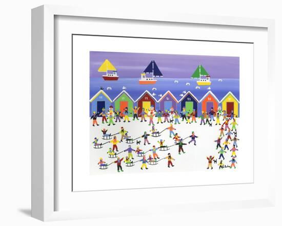 Winter Beach Parade-Gordon Barker-Framed Giclee Print