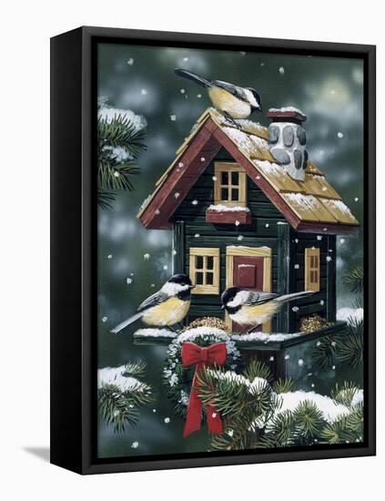 Winter Birdhouse-William Vanderdasson-Framed Premier Image Canvas