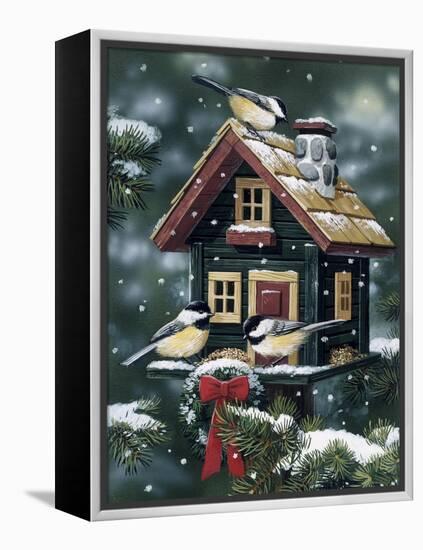 Winter Birdhouse-William Vanderdasson-Framed Premier Image Canvas