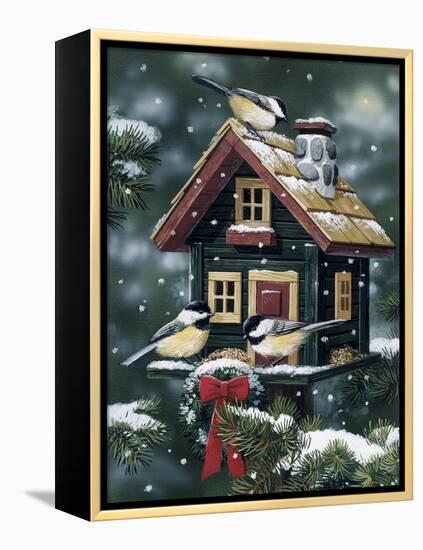 Winter Birdhouse-William Vanderdasson-Framed Premier Image Canvas