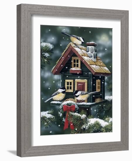 Winter Birdhouse-William Vanderdasson-Framed Giclee Print