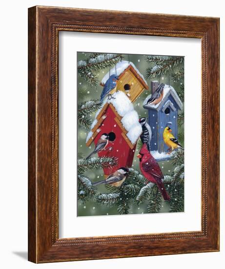 Winter Birdhouses-William Vanderdasson-Framed Giclee Print