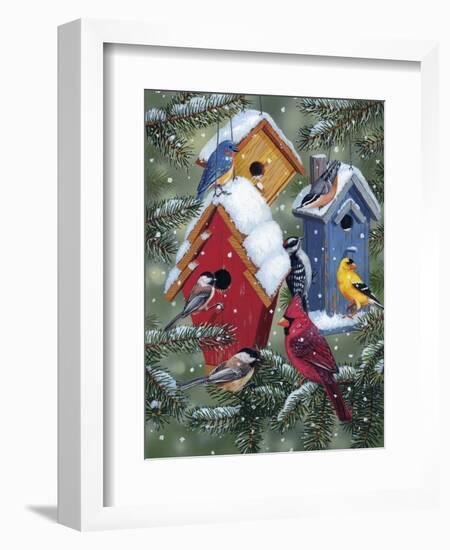 Winter Birdhouses-William Vanderdasson-Framed Giclee Print