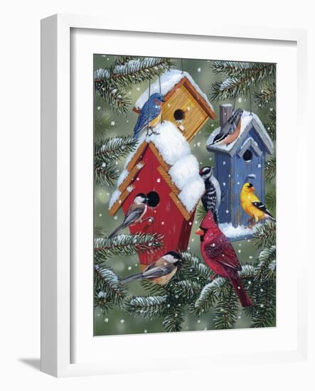 Winter Birdhouses-William Vanderdasson-Framed Giclee Print