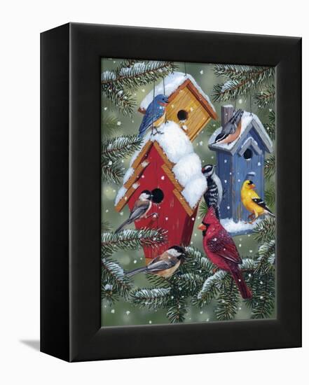 Winter Birdhouses-William Vanderdasson-Framed Premier Image Canvas