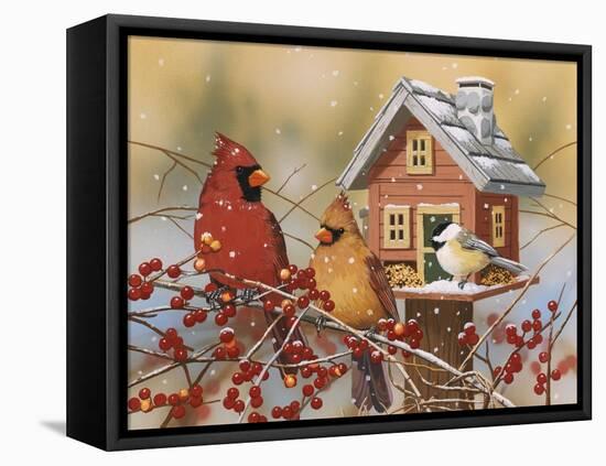 Winter Birds Buffet-William Vanderdasson-Framed Premier Image Canvas