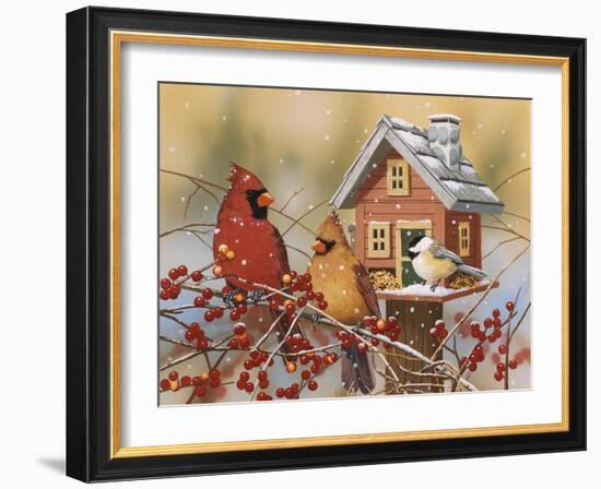 Winter Birds Buffet-William Vanderdasson-Framed Giclee Print