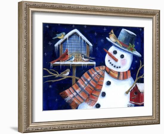 Winter Birds Delight-Marilyn Dunlap-Framed Art Print