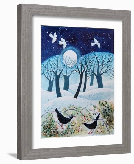 Winter Birds in the Snow, 2019,-Lisa Graa Jensen-Framed Giclee Print
