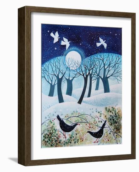 Winter Birds in the Snow, 2019,-Lisa Graa Jensen-Framed Giclee Print