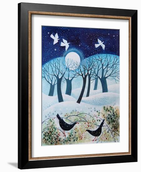 Winter Birds in the Snow, 2019,-Lisa Graa Jensen-Framed Giclee Print