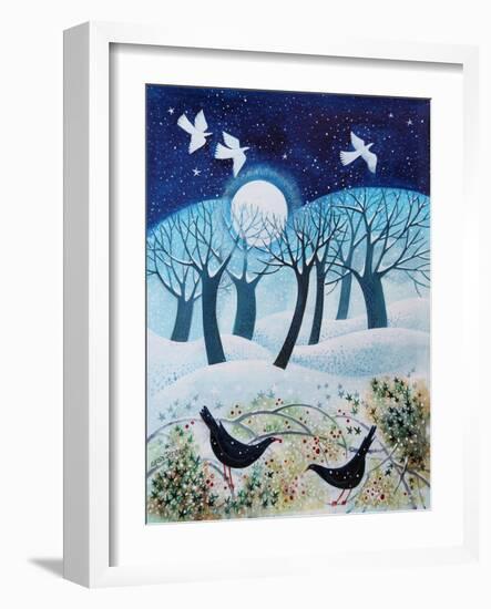 Winter Birds in the Snow, 2019,-Lisa Graa Jensen-Framed Giclee Print