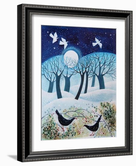 Winter Birds in the Snow, 2019,-Lisa Graa Jensen-Framed Giclee Print