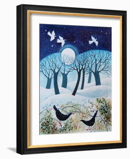 Winter Birds in the Snow, 2019,-Lisa Graa Jensen-Framed Giclee Print