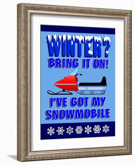 Winter Bring it Snowmobile-Mark Frost-Framed Giclee Print