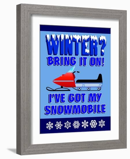 Winter Bring it Snowmobile-Mark Frost-Framed Giclee Print