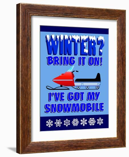 Winter Bring it Snowmobile-Mark Frost-Framed Giclee Print