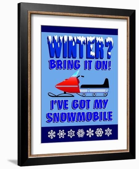 Winter Bring it Snowmobile-Mark Frost-Framed Giclee Print